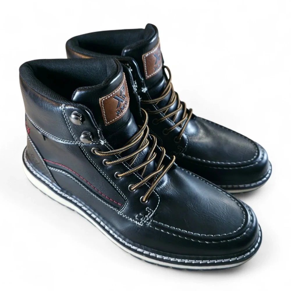 XRAY Men's Dover Faux Leather Lace Up Casual Ankle Boot Shoes Black Size 12 New
